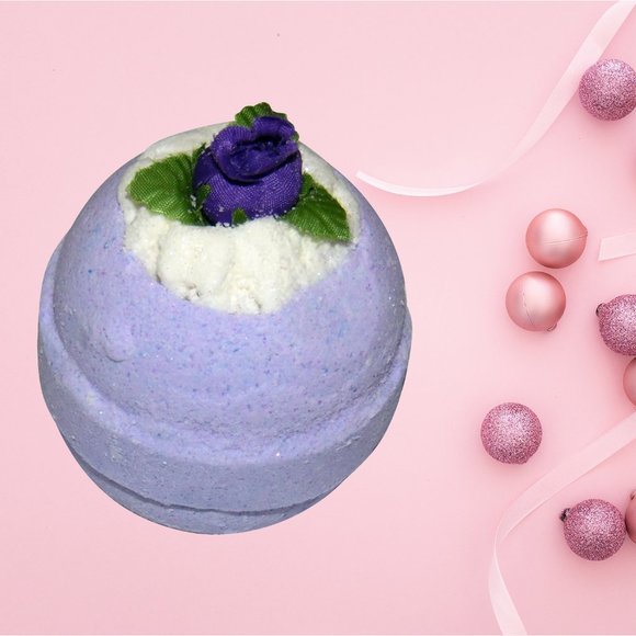 Violet Shaped Natural Bubble Bath Fizzy Bath Bomb - Picture 1 of 6